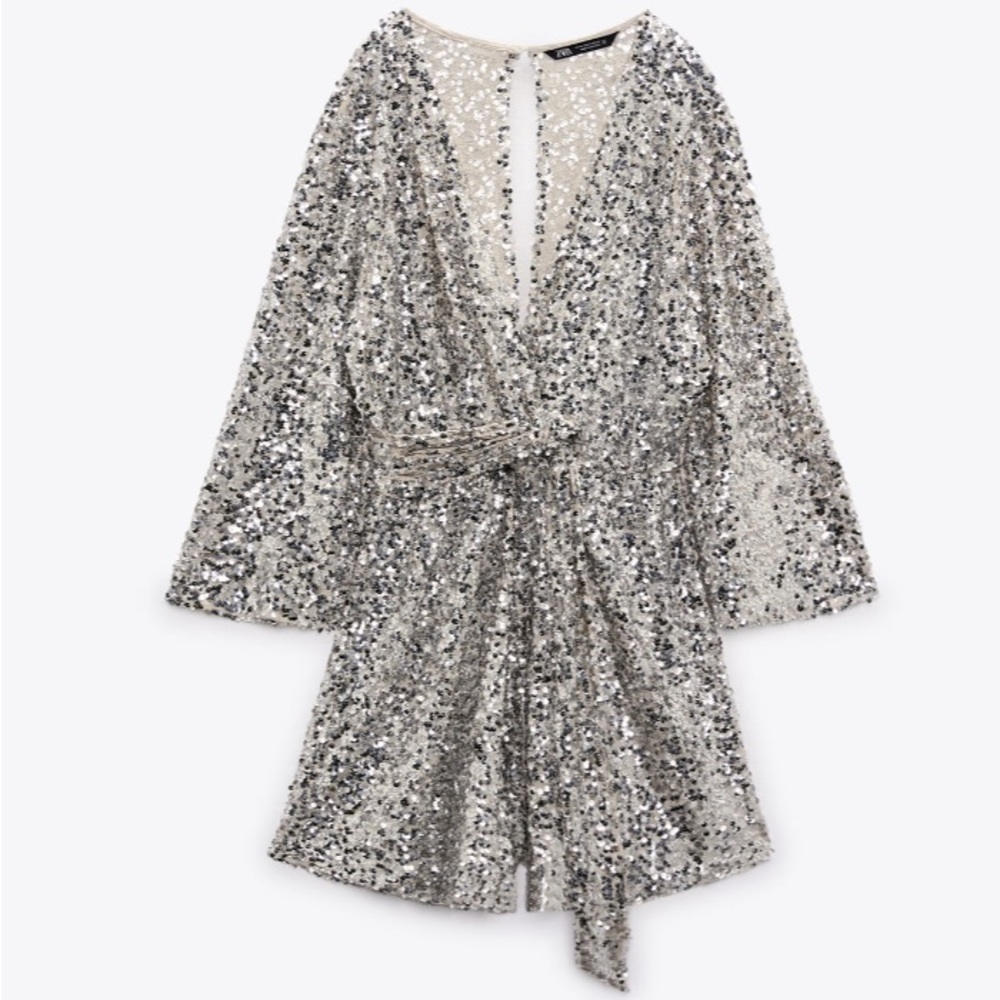 Zara Silver Sequin Jumpsuit